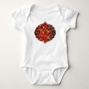 Yuletide Opulence: Golden Threads of Christmas Baby Bodysuit