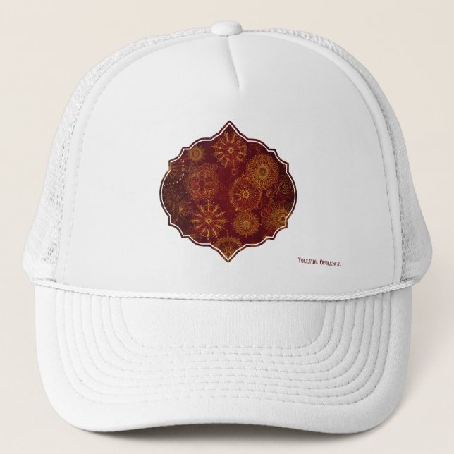 Yuletide Opulence: Golden Threads of Christmas Trucker Hat (Front)