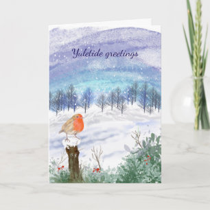 Yuletide robin card