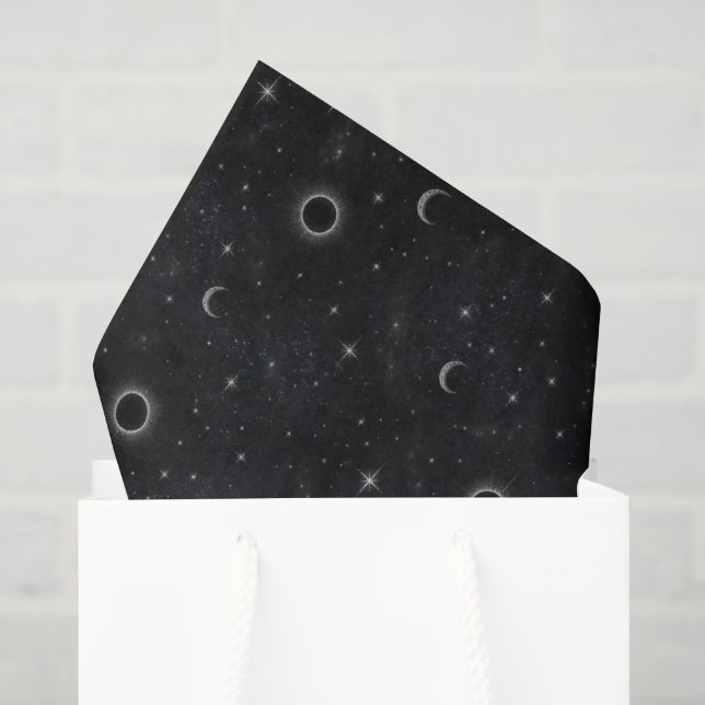 Yuletide Shadows Dark Celestial Christmas Frosted Tissue Paper (Gift Bag)