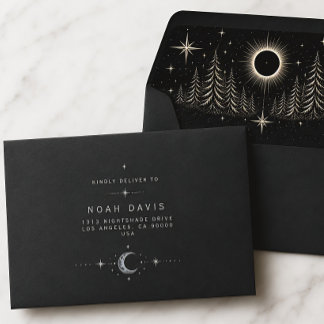 Yuletide Shadows Gothic Celestial Christmas Envelope