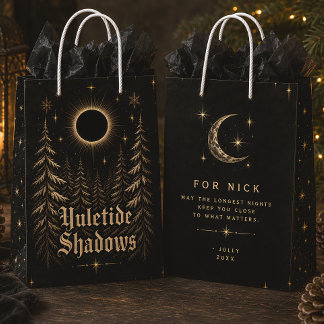 Yuletide Shadows Gothic Celestial Christmas Medium Gift Bag