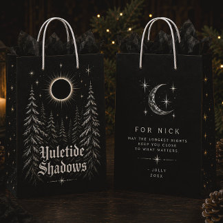 Yuletide Shadows Gothic Celestial Christmas Medium Gift Bag