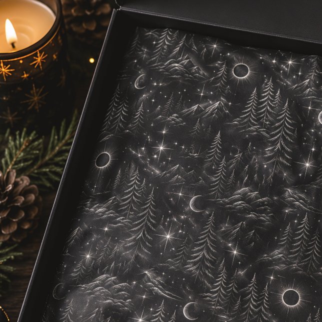 Yuletide Shadows Gothic Winter Forest Tissue Paper (Creator Uploaded)