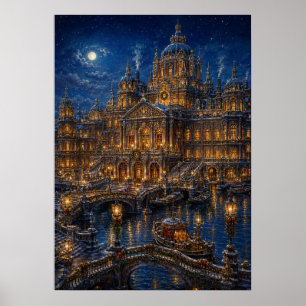 Yuletime Canal I - Canal Palace Poster