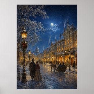 Yuletime City IV - Ornate Winter Street Poster