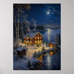 Yuletime Village III - Lakeside Home Poster