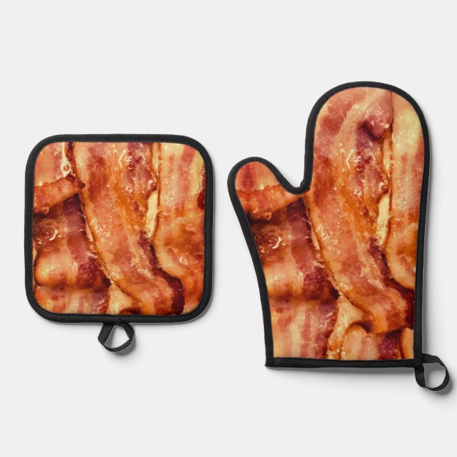 Yum, Bacon Breakfast 4Pete Oven Mitt & Pot Holder Set (Front)