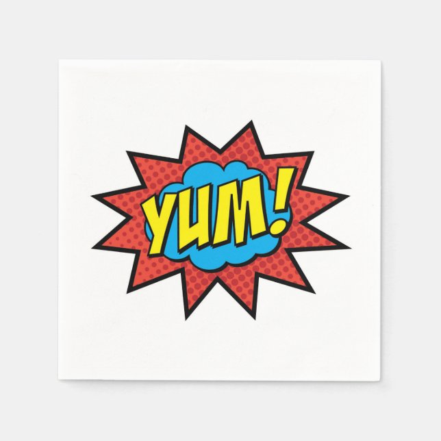 YUM Cocktail Napkin Red (Front)