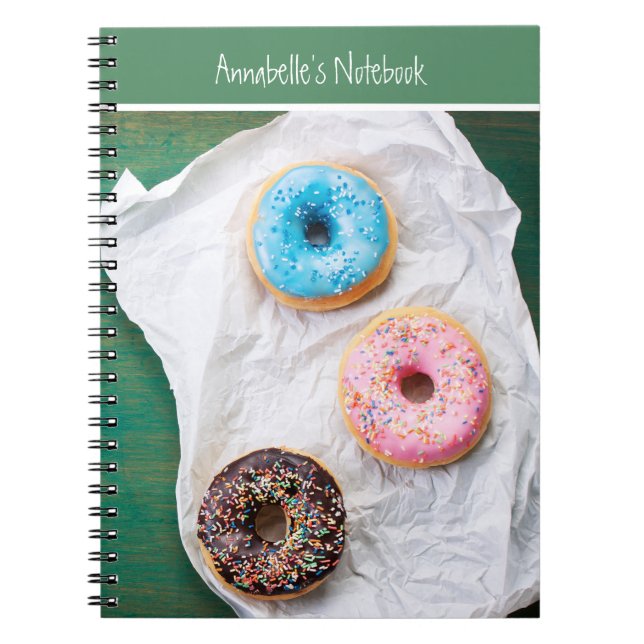 Yum Doughnuts Personalized School Notebook (Front)