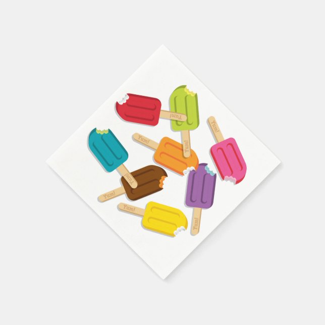Yum ! Serviettes en papier à popsicle (Pack de 50) (Coin)