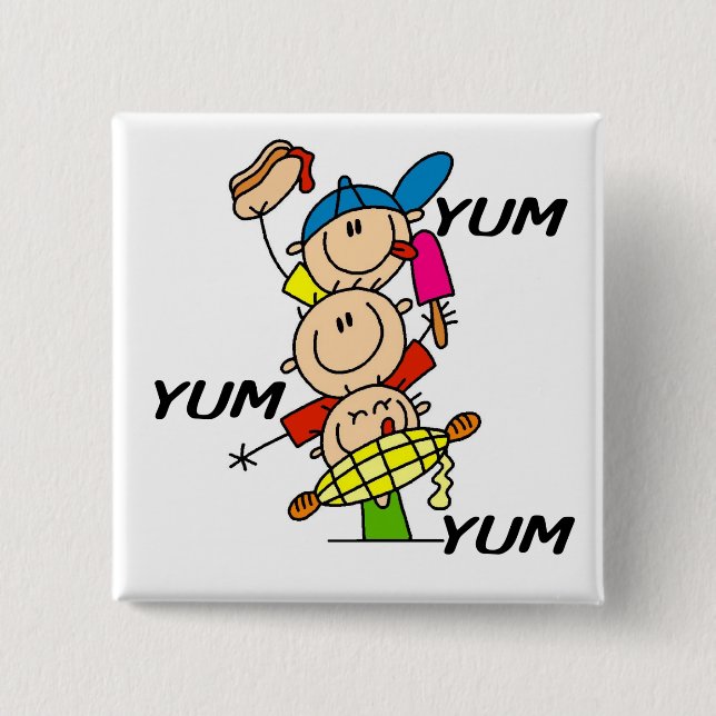 Yum Yum Summer 2 Inch Square Button (Front)