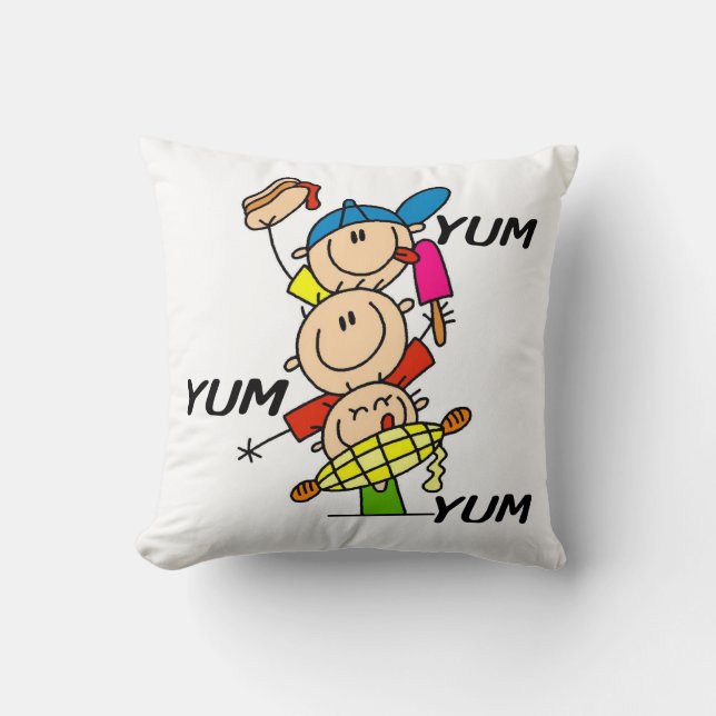 Yum Yum Summer Throw Pillow (Front)