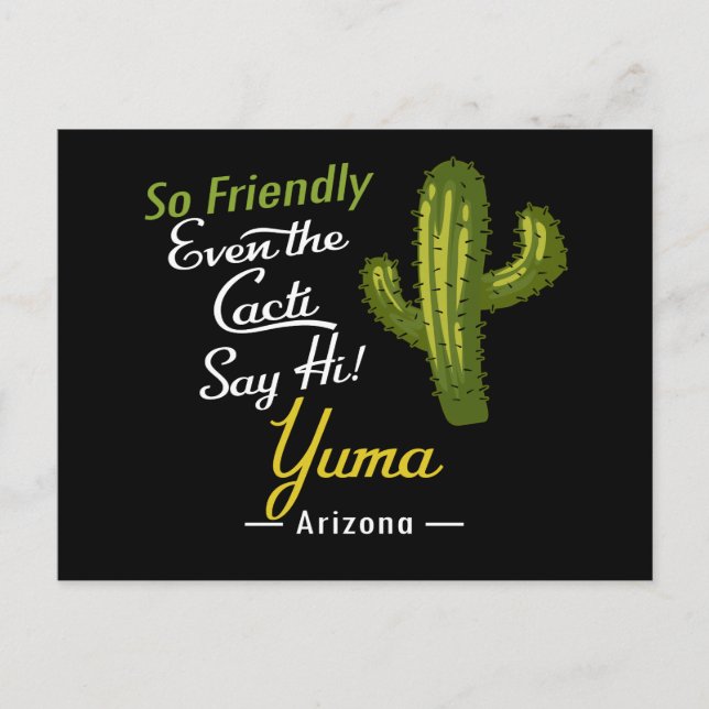 Yuma Cactus Funny Retro Postcard (Front)