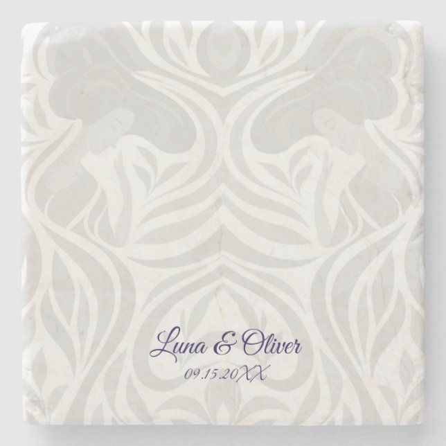 Yumeji Hirado Woman Stone Coaster (Front)