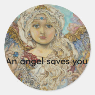 yumi sugai  angels, An angel saves you. Classic Round Sticker