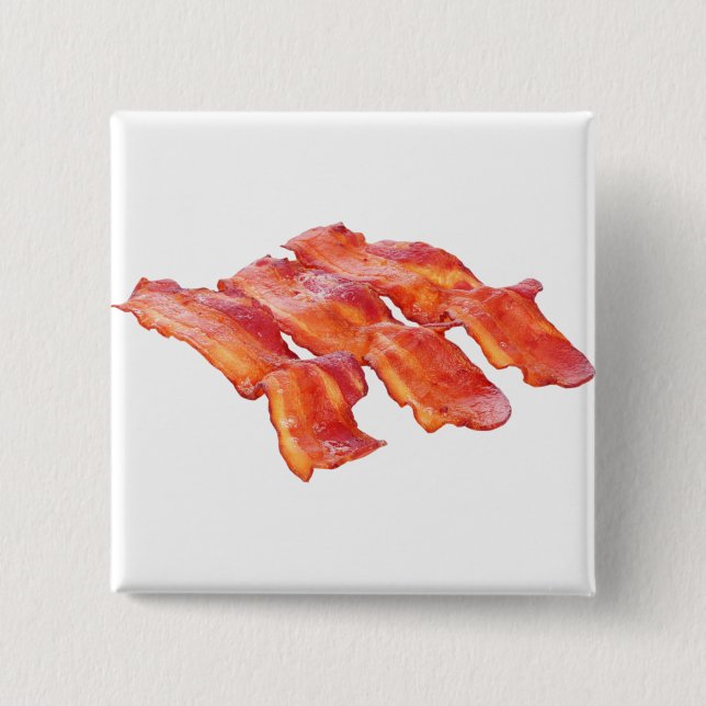 Yummy Bacon 2 Inch Square Button (Front)