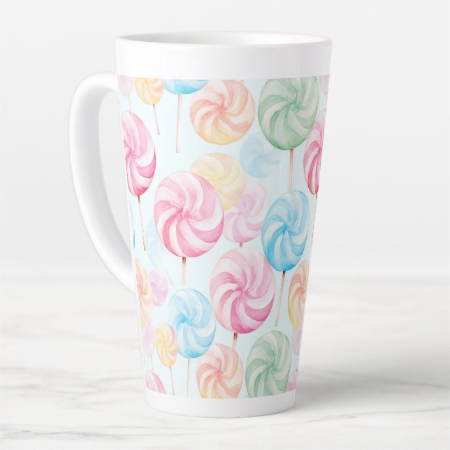 Yummy Candy Lollipops Whimsical   Latte Mug (Left Angle)