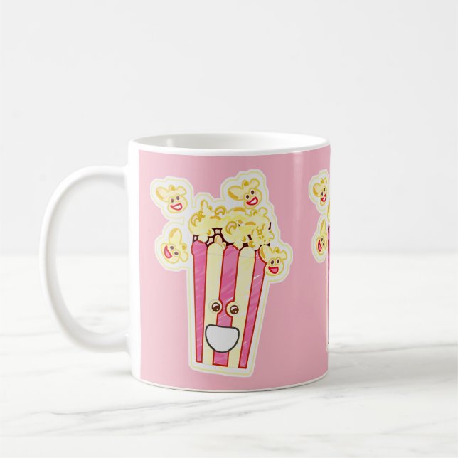 Yummy Cartoon Popcorn Coffee Mug (Left)