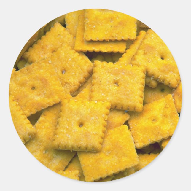 Yummy Cheese crackers Classic Round Sticker (Front)