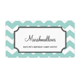 Yummy chevron bleu personnalisé bonbons buffet pot