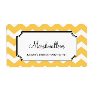 Yummy chevron jaune personnalisé bonbons buffet jo