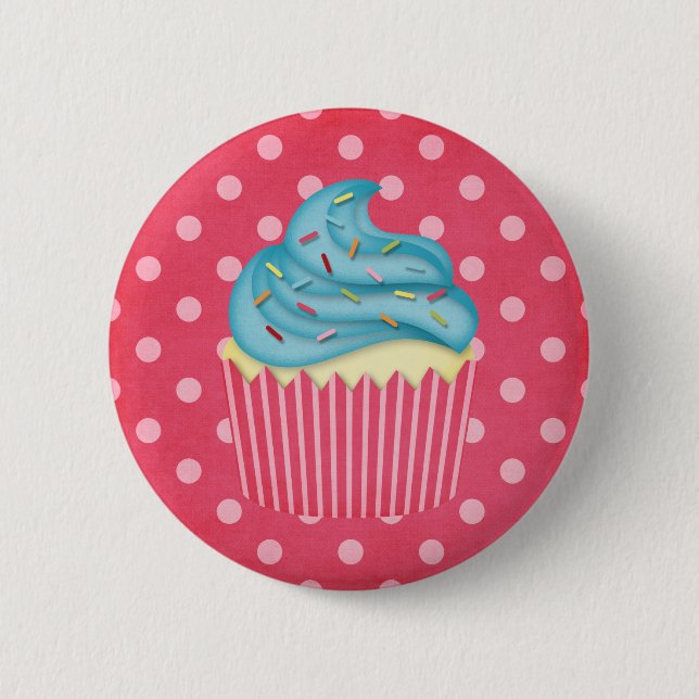 yummy cupcake 2 inch round button (Front)