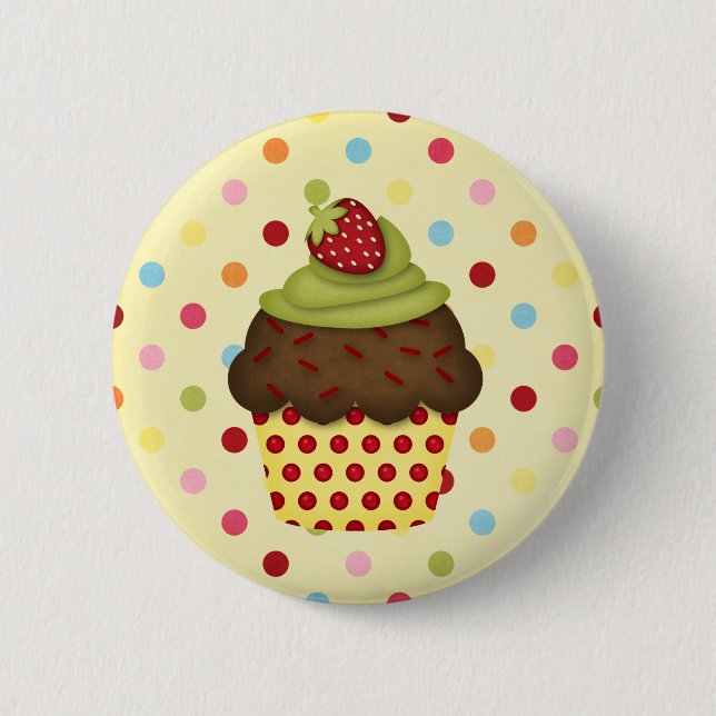 yummy cupcake 2 inch round button (Front)