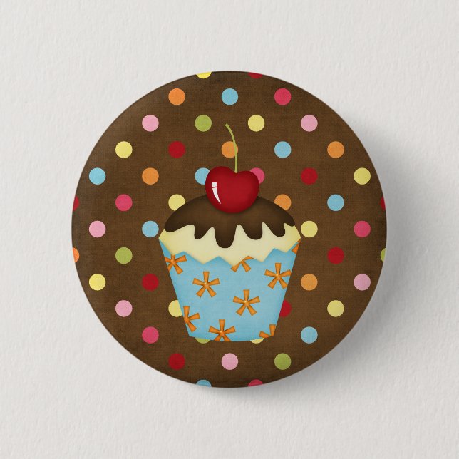yummy cupcake 2 inch round button (Front)