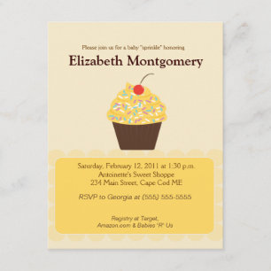 Yummy Cupcake Baby shower neutre invitation 4x5