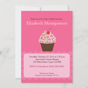 Yummy Cupcake Baby Shower Sprinkle 5x7 Invitation