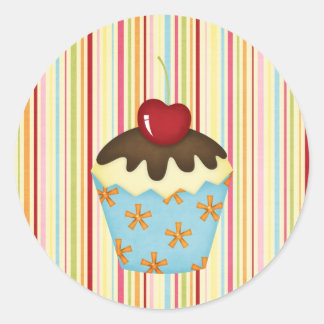 yummy cupcake classic round sticker