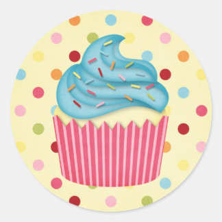 yummy cupcake classic round sticker