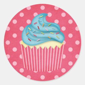 yummy cupcake classic round sticker