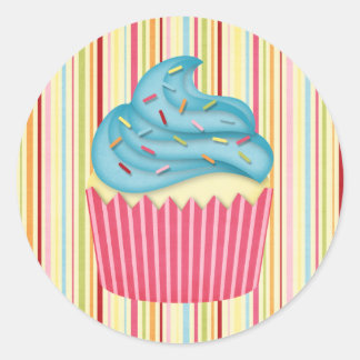 yummy cupcake classic round sticker