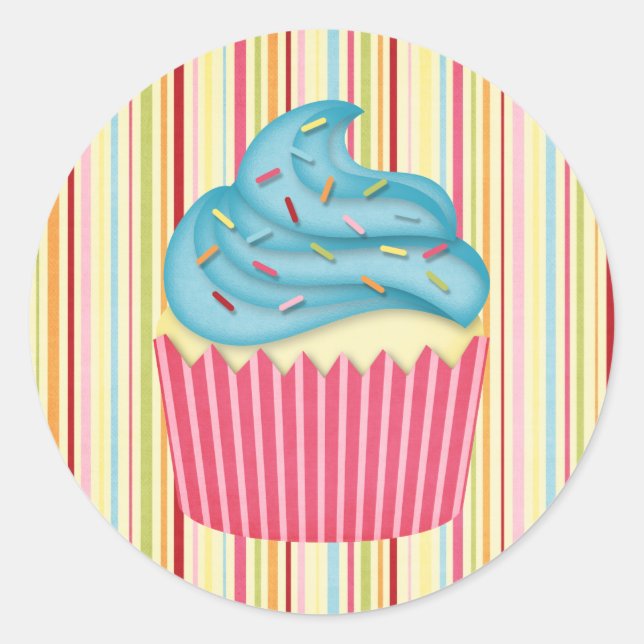 yummy cupcake classic round sticker (Front)