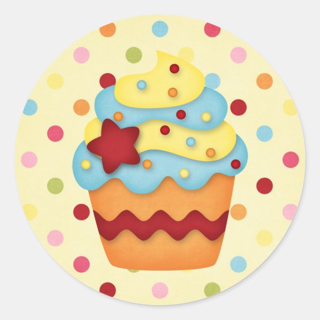 yummy cupcake classic round sticker (Front)