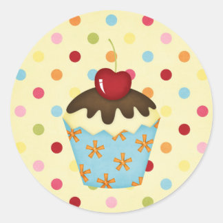 yummy cupcake classic round sticker
