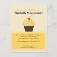 Yummy Cupcake Neutral Baby Shower 4x5 invitation