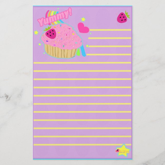 Yummy Cupcake Stationery (Front)