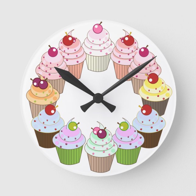 Yummy cupcakes kitchen clock (Front)