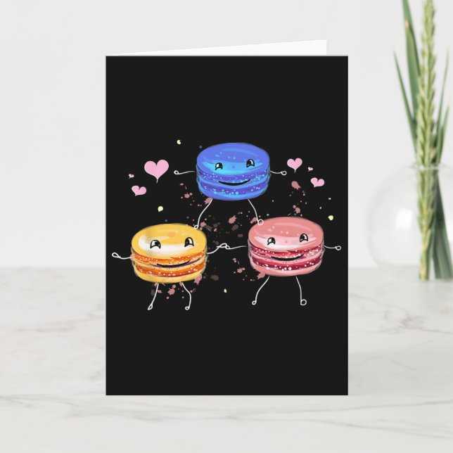 Yummy Cute Cheerleading Macaroon Gift  Card (Front)