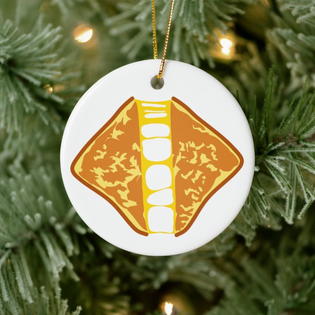Yummy Delicious Gooey Grilled Cheese Ceramic Ornament (Tree)