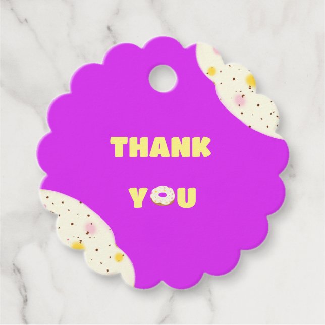 Yummy doughnut favour tags (Front)