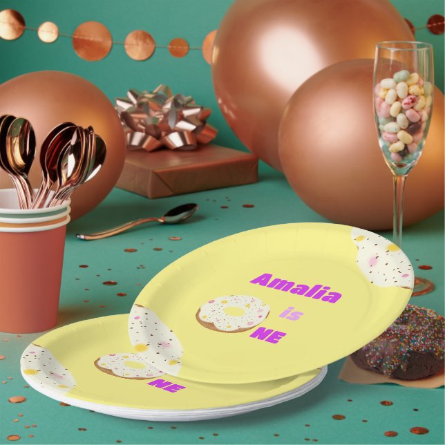 Yummy doughnut paper plates (Multi)