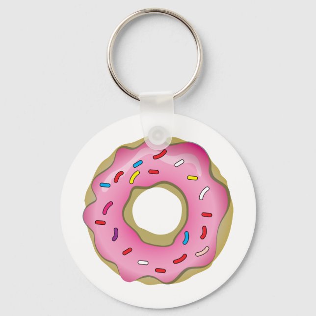 Yummy Doughnut with Icing and Sprinkles Keychain (Front)