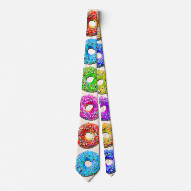 Yummy doughnuts pattern tie (Front)