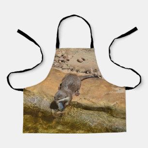 Yummy Fish Said The Otter, Kids Full Print Apron