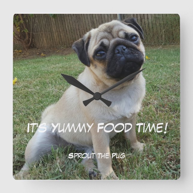 Yummy Food Time Square Wall Clock (Front)