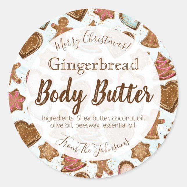 Yummy Gingerbread Scented Body Butter Labels (Front)